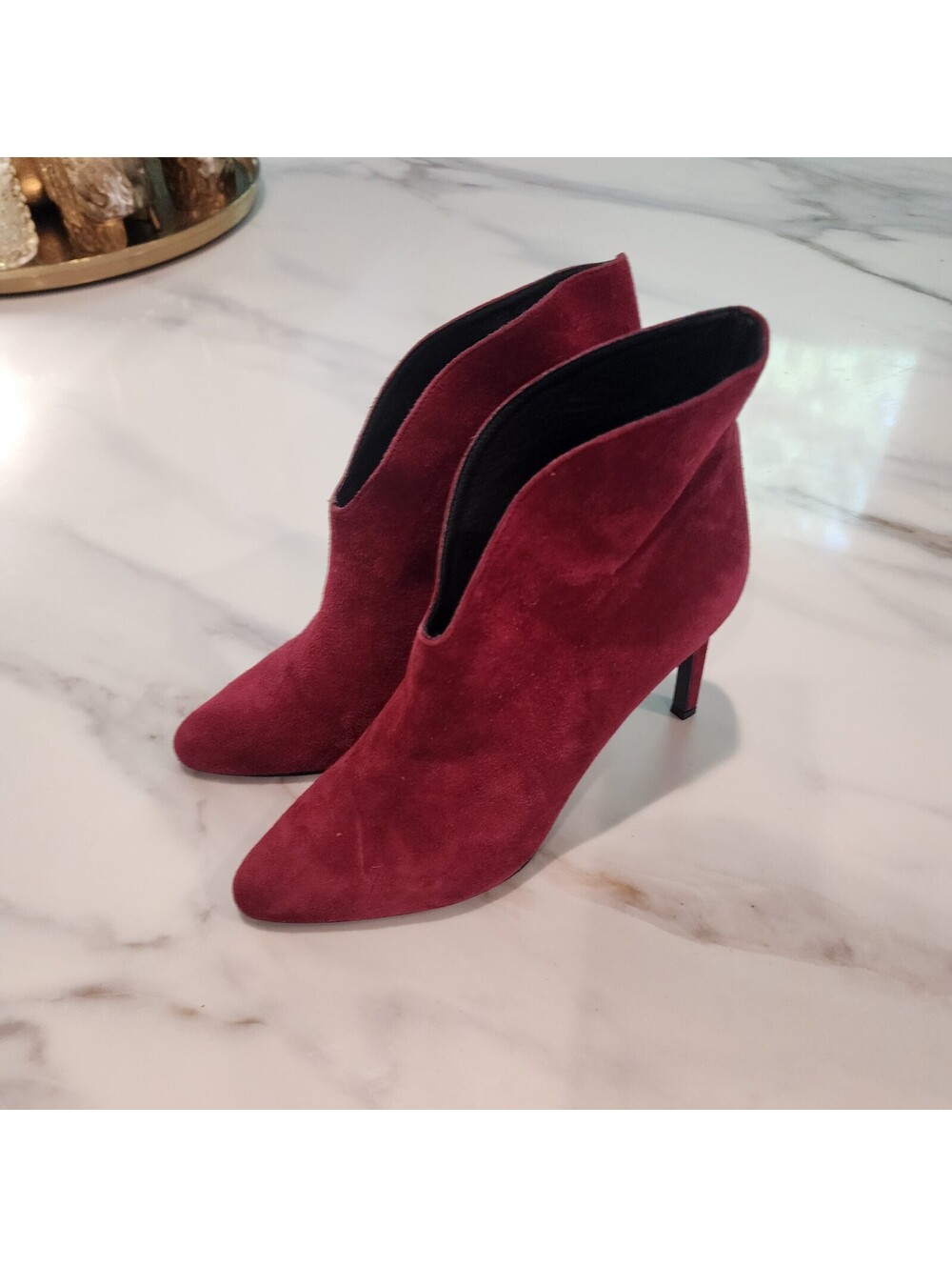 L.K. Bennett Burgundy Suede Stiletto Ankle Boots Women’s EU 41